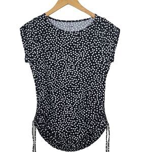 Lands'end Black and White Polka dot  Blouse